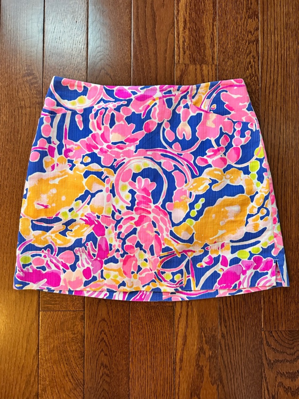Lilly Pulitzer Pink, Blue & Yellow Abstract Floral Mini Skort
